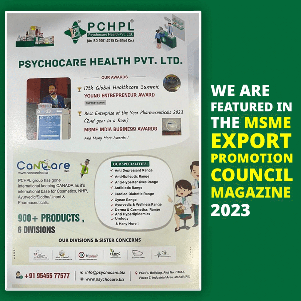 Psychocare Health MSME Export Promotion